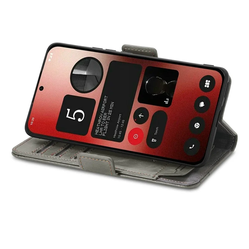 Til Nothing Phone (2a) Plus / Phone (2a) Phone Cases CASENEO PU Læder Cover Stand med RFID-blokerende Wallet - Grå