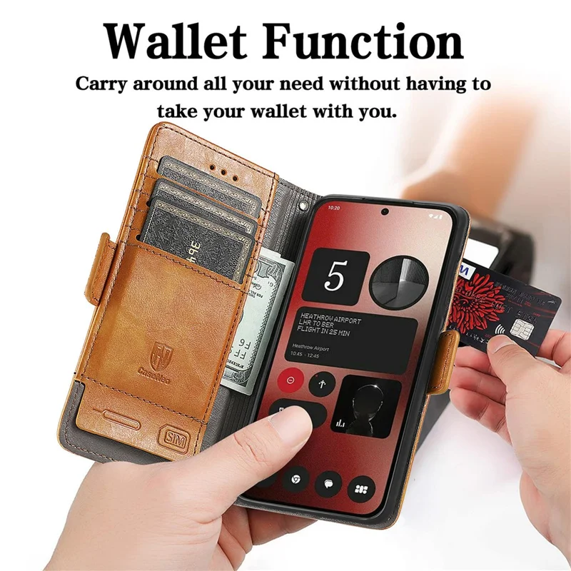 Til Nothing Phone (2a) Plus / Phone (2a) Phone Cases CASENEO PU Læder Cover Stand med RFID-blokerende Wallet - Grå