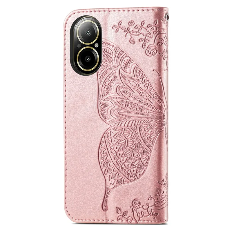 For Realme C67 4G Case Imprinted Butterfly PU Leather Cell Phone Cover Wholesale Online Stores - Rose Gold