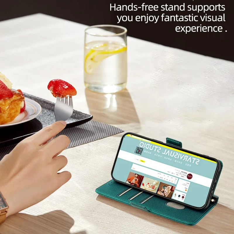 For Asus Zenfone 8 Flip ZS672KS Case RFID Blocking Wallet Phone Leather Cover with 2 Straps - Green