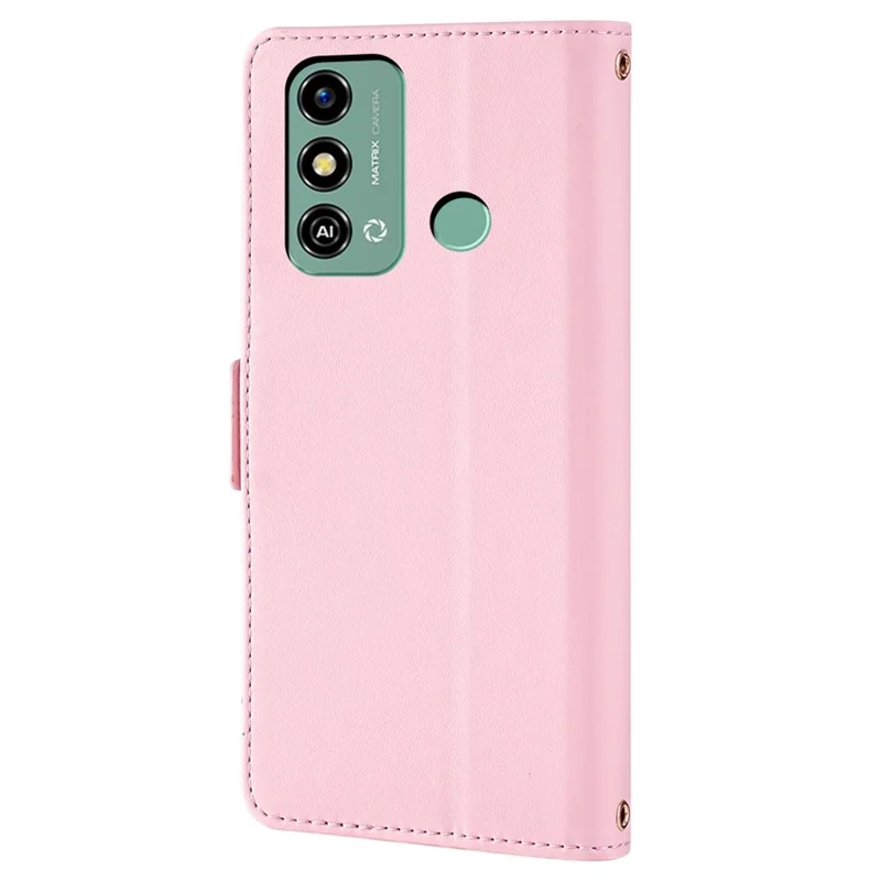 Voor ZTE Blade A53 Hoesje RFID-blokkering Portemonnee Crossbody Leren Telefoonhoes - Roze