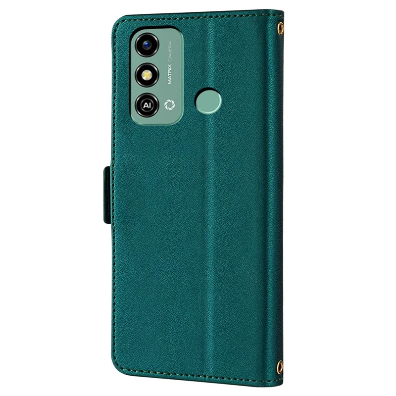 For ZTE Blade A53 Case RFID Blocking Wallet Crossbody Leather Phone Cover - Green