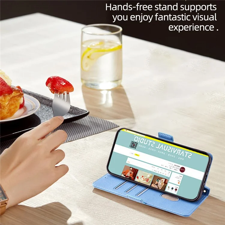 Para Huawei Mate 60 Pro / Mate 60 Pro+ Carcasa con Correa para el Hombro Bloqueo RFID Cubierta de Teléfono de Cuero - Azul