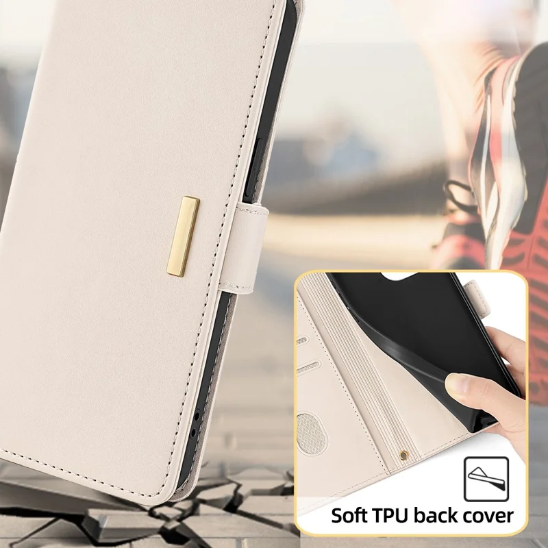 For Huawei Mate 60 Pro / Mate 60 Pro+ Case with Shoulder Strap RFID Blocking Leather Phone Cover - White