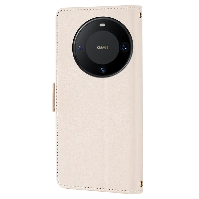 For Huawei Mate 60 Pro / Mate 60 Pro+ Case with Shoulder Strap RFID Blocking Leather Phone Cover - White
