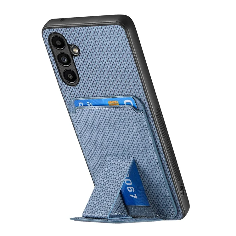C1-11 Per custodia Samsung Galaxy A35 5G in fibra di carbonio Texture in pelle rivestita in TPU Custodia per telefono - Blu