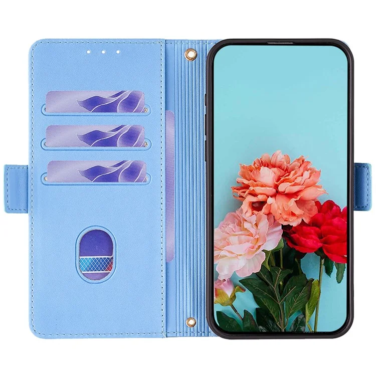 For Realme GT5 Pro 5G RFID Blocking Wallet Crossbody Case PU Leather Folding Stand Phone Cover - Blue