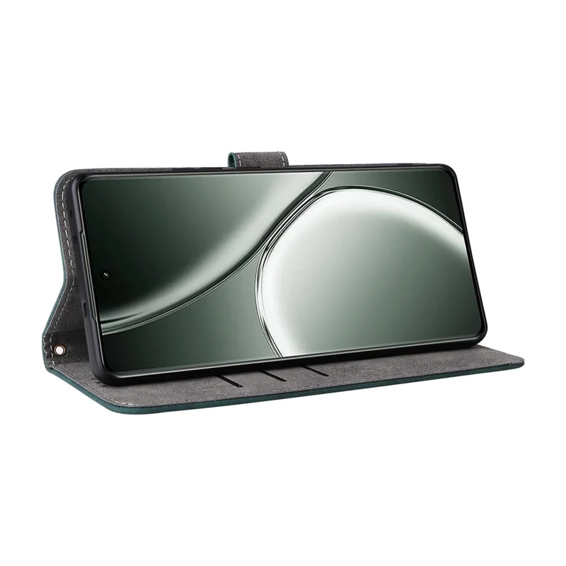 For Realme GT Neo6 SE 5G / Neo6 5G / GT 6 5G / GT 6T 5G Case RFID Blocking Stand Phone Cover with Wrist Strap - Green