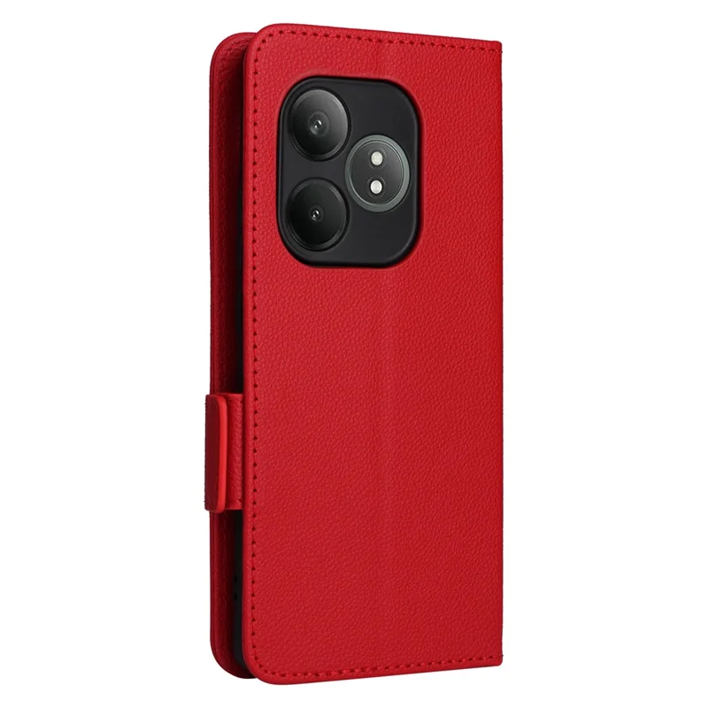 For Realme GT Neo6 SE 5G / Neo6 5G / GT 6 5G / GT 6T 5G Case with Wrist Strap Litchi Texture PU Leather Wallet Phone Cover - Red