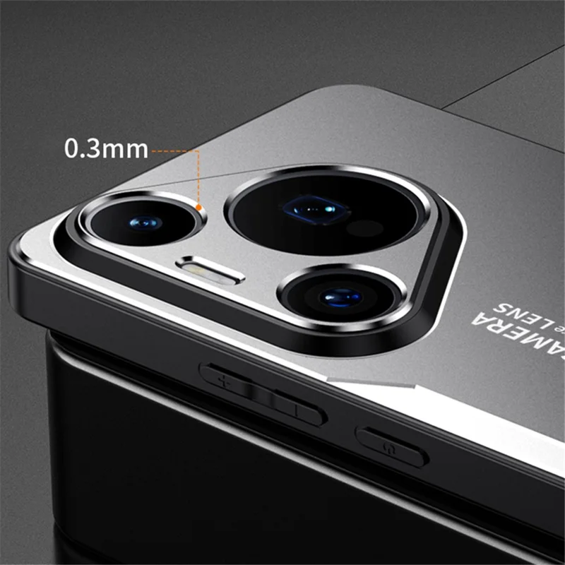 For Huawei Pura 70 Case Aluminum Alloy+PC+TPU Anti-fall Phone Cover - Gold