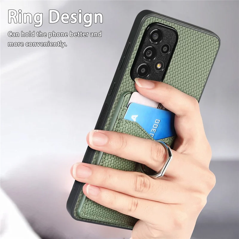 For Samsung Galaxy A13 4G Case Kickstand PU Leather+PC+TPU Phone Shell - Green