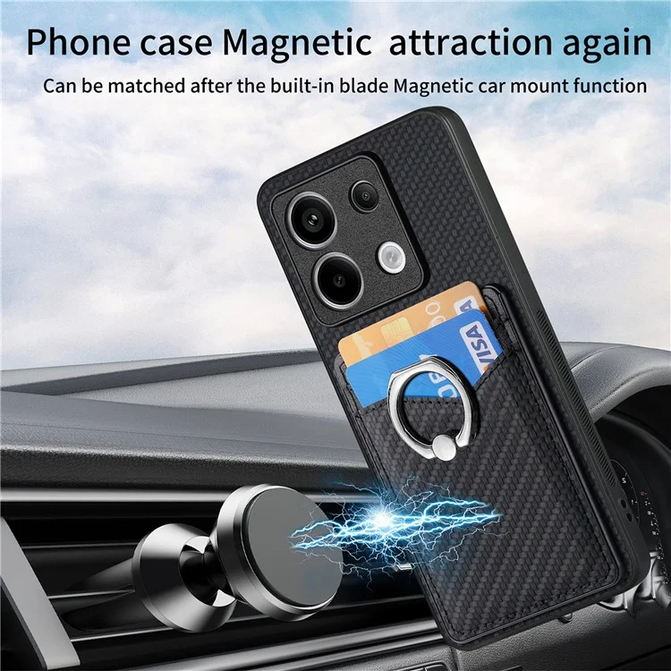 Para Xiaomi Poco X6 5G / Redmi Note 13 Pro 5G Funda de Cuero+PC+TPU con Ranuras para Tarjetas - Negro