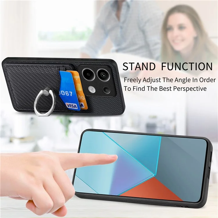 Para Xiaomi Poco X6 5G / Redmi Note 13 Pro 5G Funda de Cuero+PC+TPU con Ranuras para Tarjetas - Negro