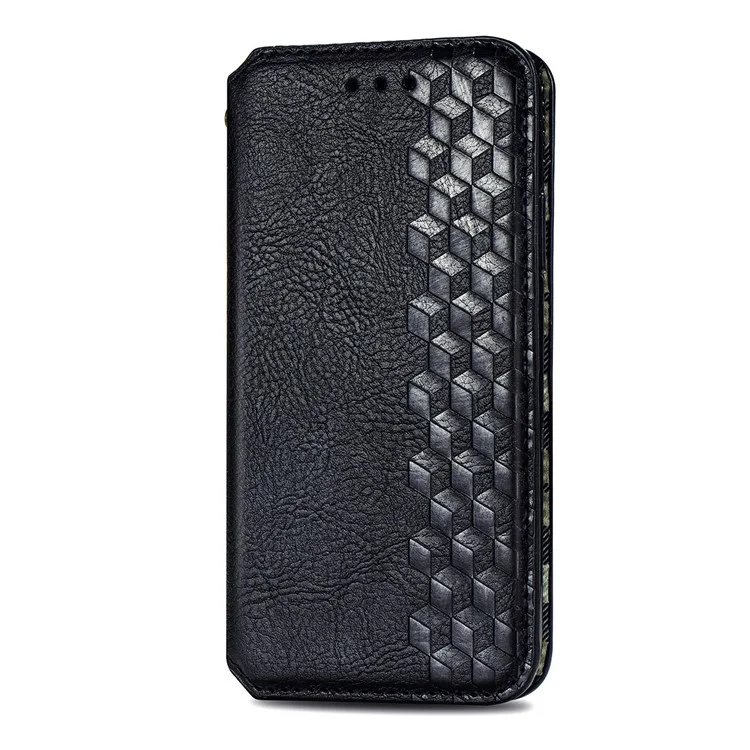 For Xiaomi Redmi Note 12S 4G PU Leather Case Rhombus Imprint Wallet Stand Phone Cover - Black