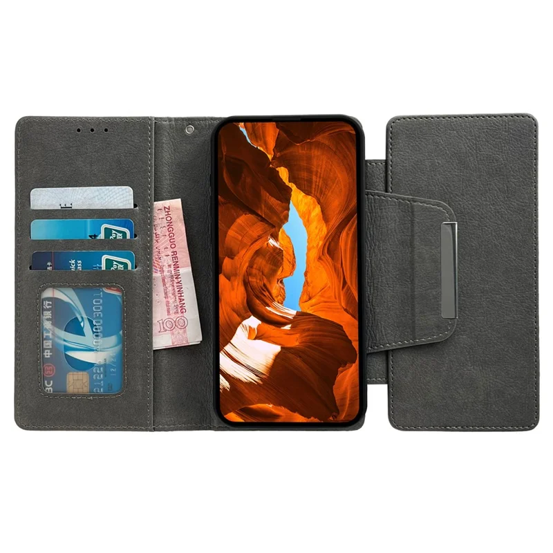 For Samsung Galaxy A23 4G / A23 5G (Global Version) Case PU Leather Magnetic Detachable Shockproof Cover - Grey