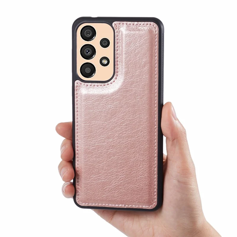 For Samsung Galaxy A23 5G (Global Version) / A23 4G Case PU Leather+TPU Shockproof Shell with Calf Texture - Rose Gold