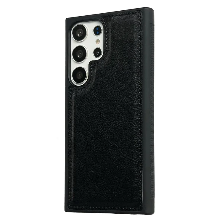 Para Samsung Galaxy S22 Ultra 5G Wholesale Phone Cases Capa de Telefone Slim-Fit de Couro PU Revestido de TPU - Preto