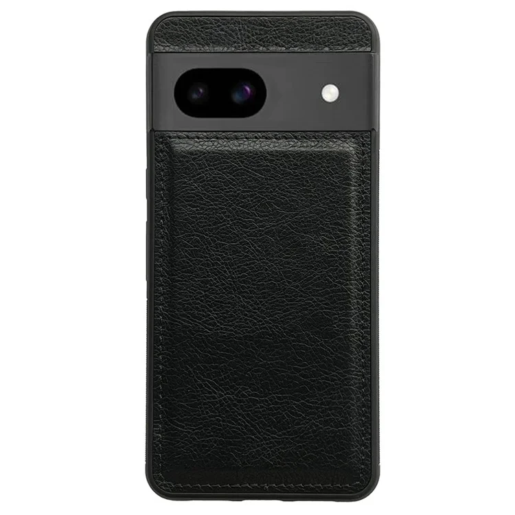 For Google Pixel 8a Case Calf Texture Leather+TPU Protective Phone Cover - Black