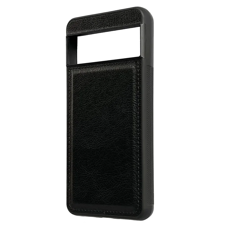 For Google Pixel 8a Case Calf Texture Leather+TPU Protective Phone Cover - Black
