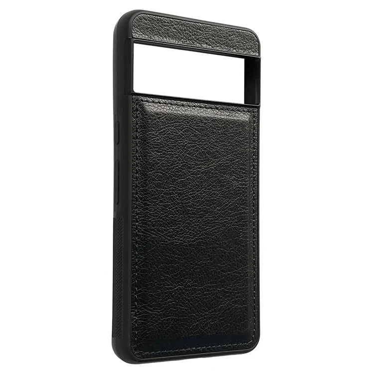 For Google Pixel 8a Case Calf Texture Leather+TPU Protective Phone Cover - Black