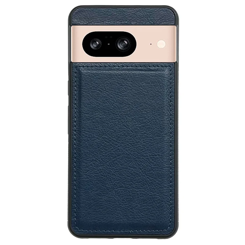For Google Pixel 8 Back Case Calf Texture Leather Coated TPU Mobile Phone Cover - Sapphire
