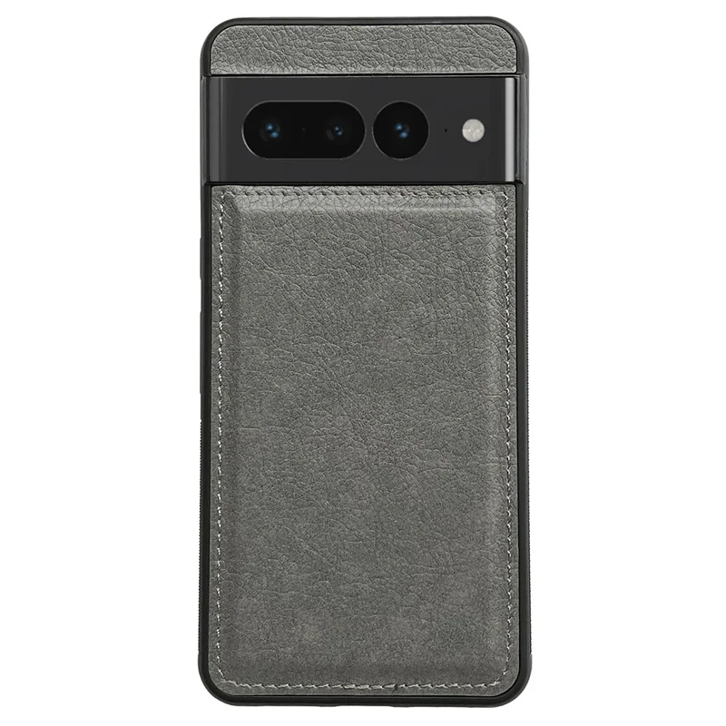 For Google Pixel 7 Pro 5G Case Calf Texture Scratch-proof Leather+TPU Back Phone Cover - Grey