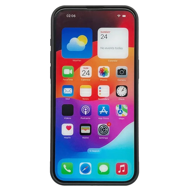 For iPhone 14 Case PU Leather+TPU Back Phone Cover Mobile Spares Wholesale - Black