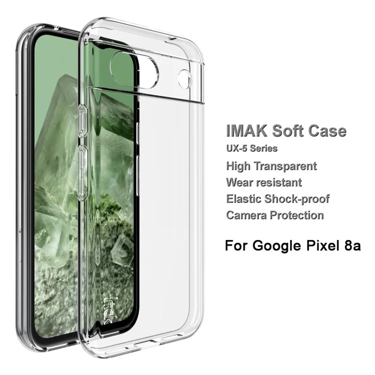 IMAK UX-5 Series per Google Pixel 8a Case Anti-Scratch TPU Phone Cover - Trasparente