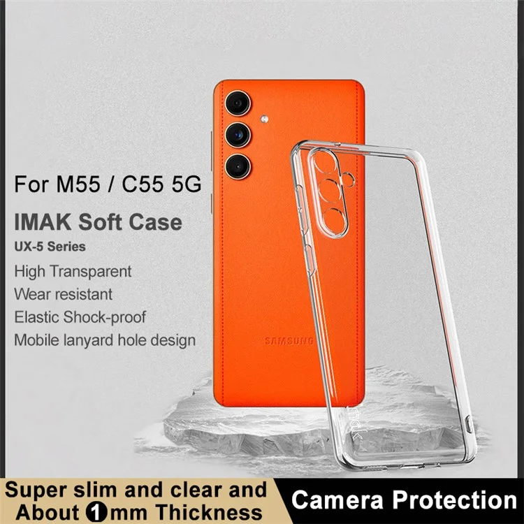 IMAK UX-5 Série Para Samsung Galaxy M55 5G / C55 5G / F55 5G Capa TPU Ajuste Slim Acessório de Telefone Celular Atacado