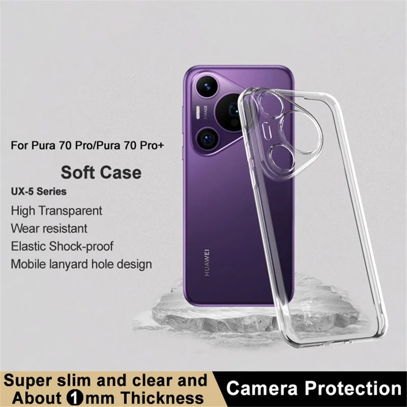 IMAK UX-5 Series For Huawei Pura 70 Pro / Pura 70 Pro+ Case Transparent Soft TPU Slim Phone Cover