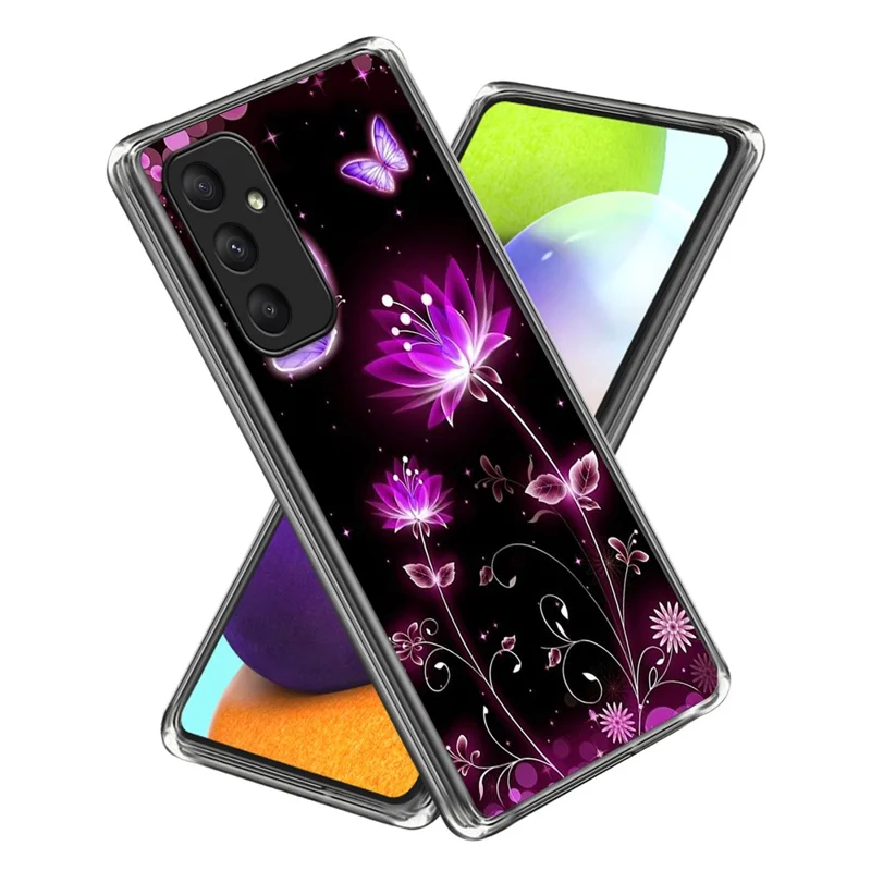 For Samsung Galaxy A35 5G TPU Case Pattern Printing Mobile Phone Cover   - Fluorescent Lotus