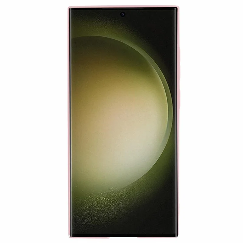 Для чехла телефона Samsung Galaxy S23 Ultra - Кожа с тактильными ощущениями, ПК с резиновым покрытием, устойчивый к отпечаткам пальцев - Розовый