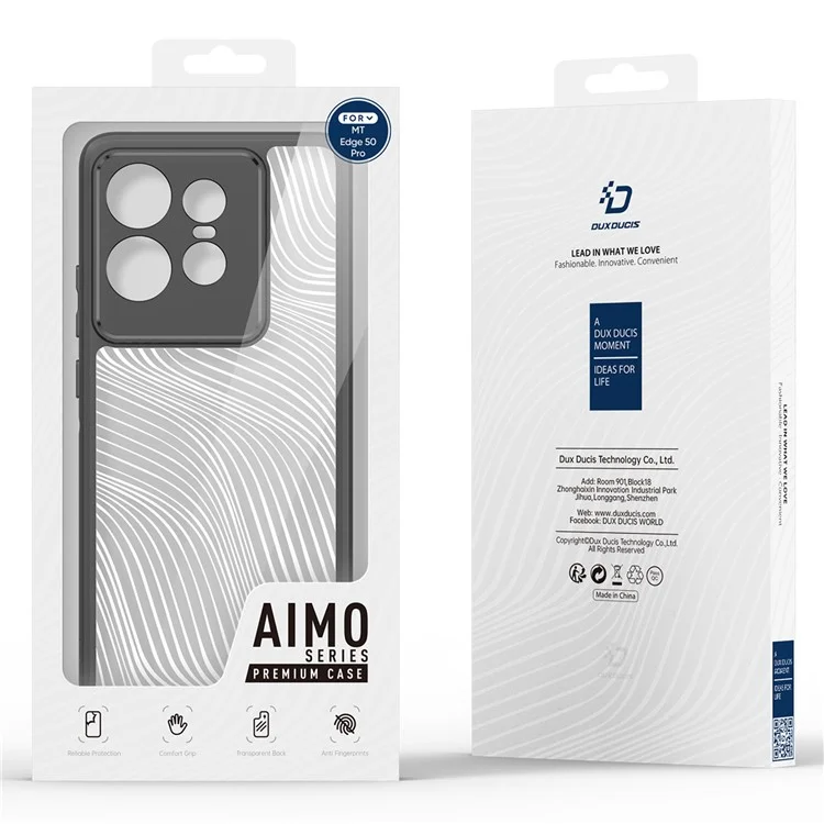 DUX DUCIS Aimo Serie für Motorola Edge 50 Pro 5G Hülle TPU+PC Stoßdämpfende Handyhülle (REACH-Zertifizierung) - Schwarz