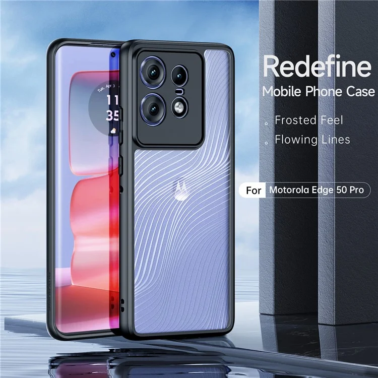 DUX DUCIS Aimo Serie für Motorola Edge 50 Pro 5G Hülle TPU+PC Stoßdämpfende Handyhülle (REACH-Zertifizierung) - Schwarz