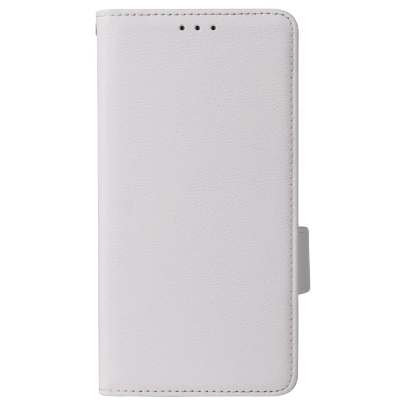 For TCL 501 T433D Case with Wrist Strap Litchi Texture PU Leather Wallet Phone Cover - White