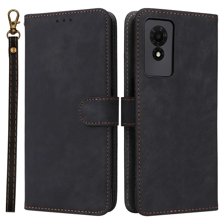 Per TCL 501 T433D Case Wallet RFID Blocking Leather Phone Cover Wholesale Supplier - Nero
