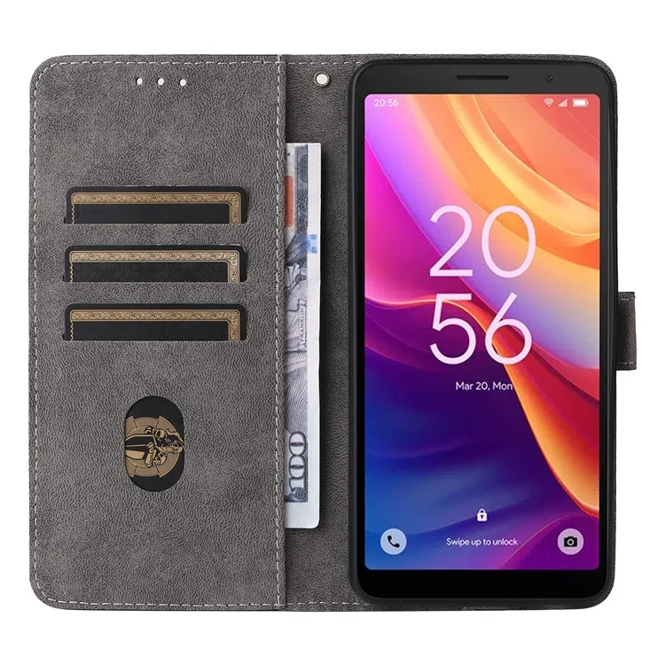 Per TCL 501 T433D Case Wallet RFID Blocking Leather Phone Cover Wholesale Supplier - Nero