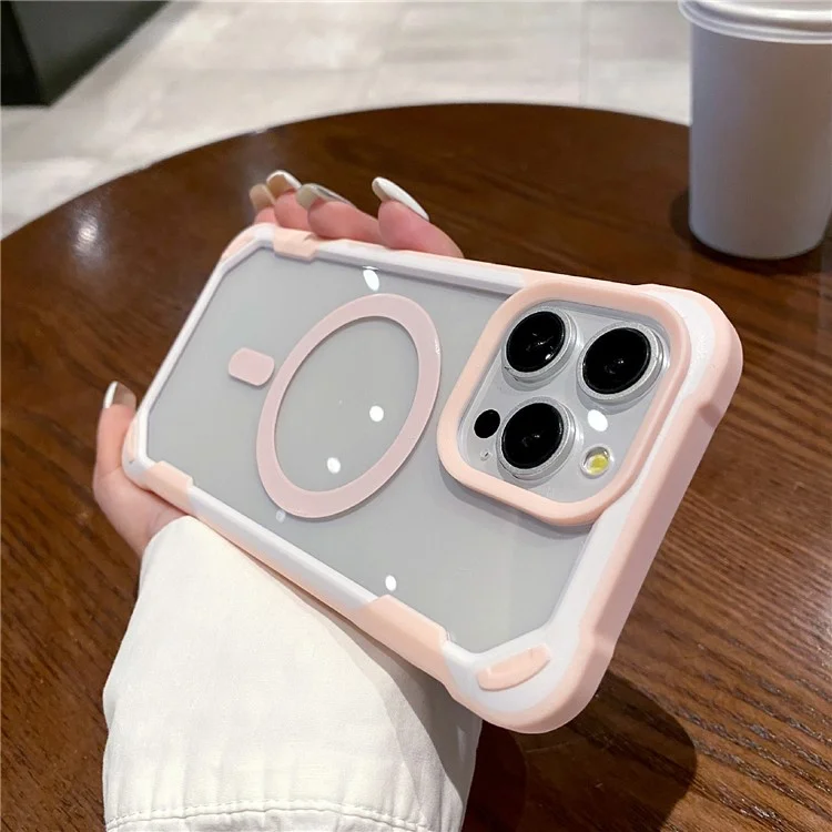 Magnetic Phone Case for iPhone 14 Pro Max Compatible with MagSafe TPU+Acrylic Phone Cover - Pink