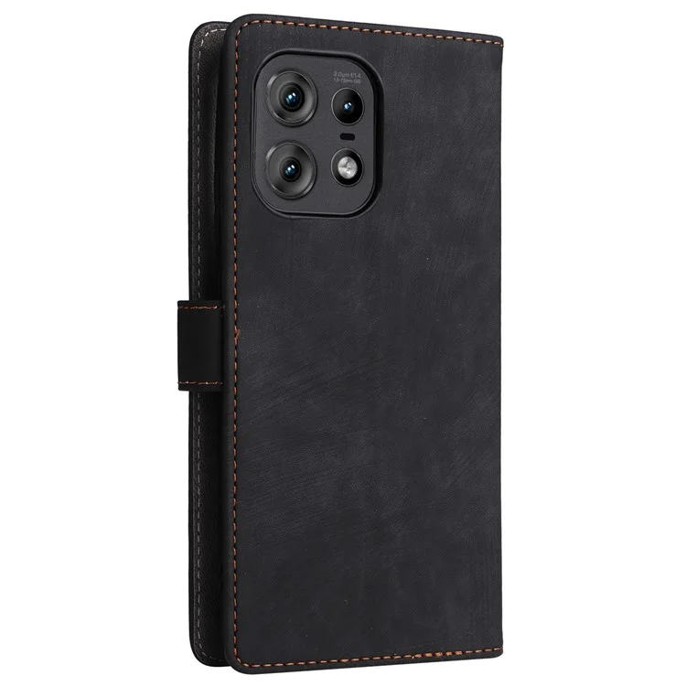 Für Motorola Edge 50s Pro 5G / Edge 50 Pro 5G / Edge 50 5G Hülle RFID-blockierender Leder-Flip-Magnetschutz für Mobiltelefone mit Handgelenkband - Schwarz