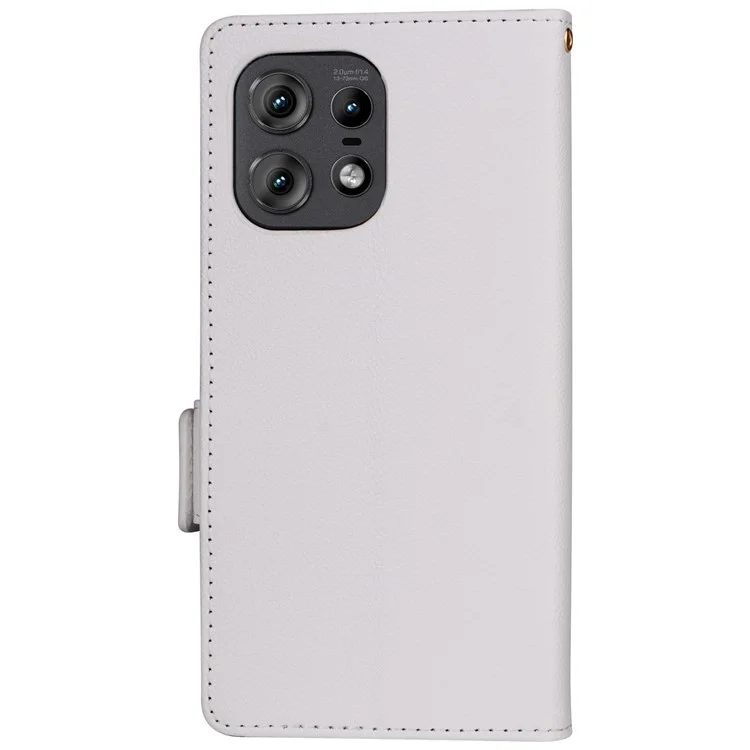 Für Motorola Edge 50s Pro 5G / Edge 50 Pro 5G / Edge 50 5G Hülle Litchi-Texture-Leder-Schutzhülle - Weiß