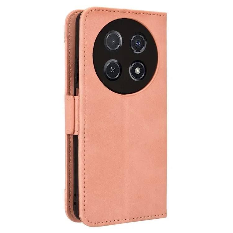 Para Huawei nova 12i 4G / Enjoy 70 Pro Case Capa de Couro PU com Função de Suporte Múltiplos Slots para Cartões - Rosa