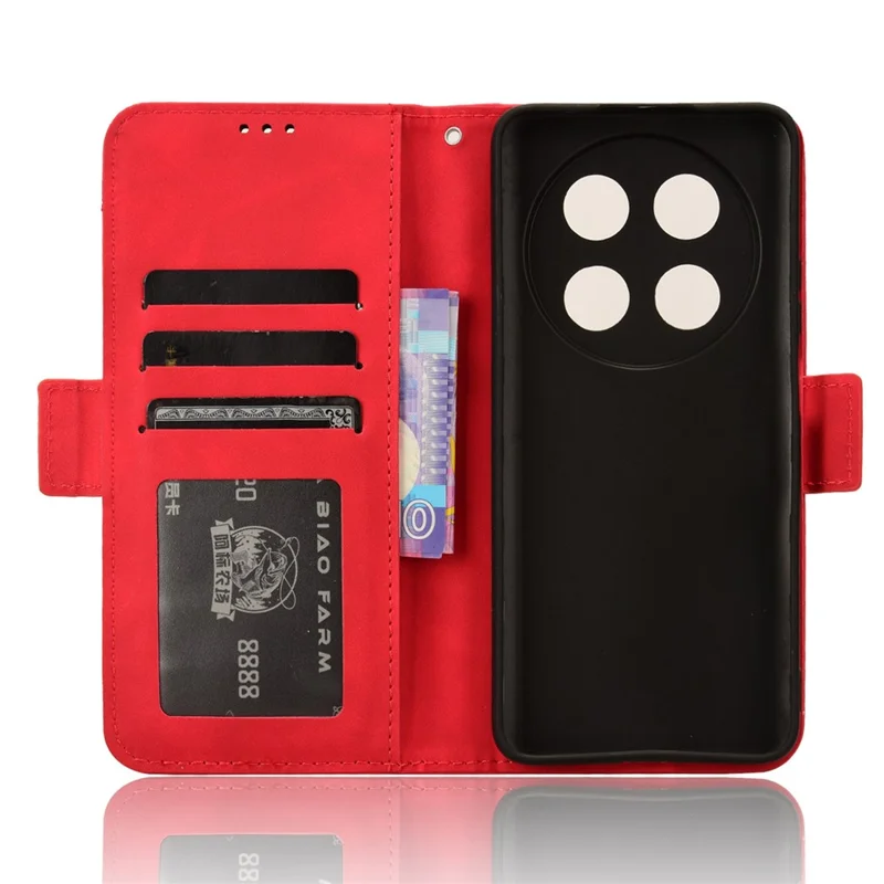 For Huawei nova 13i 4G / nova 12i 4G / Enjoy 70 Pro Case PU Leather Stand Function Multiple Card Slots Phone Cover - Red