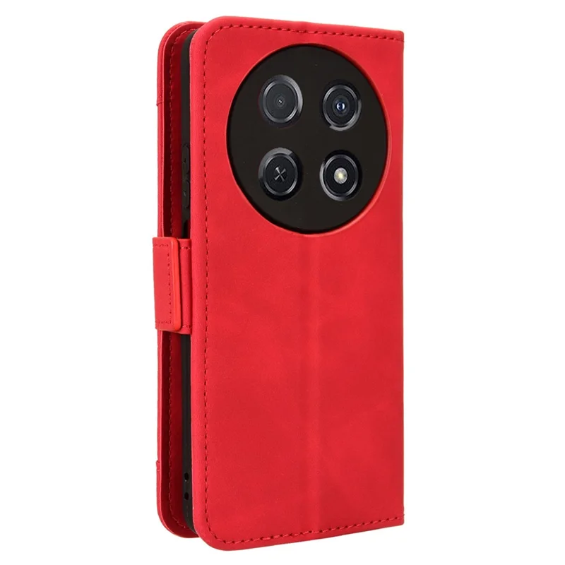For Huawei nova 13i 4G / nova 12i 4G / Enjoy 70 Pro Case PU Leather Stand Function Multiple Card Slots Phone Cover - Red