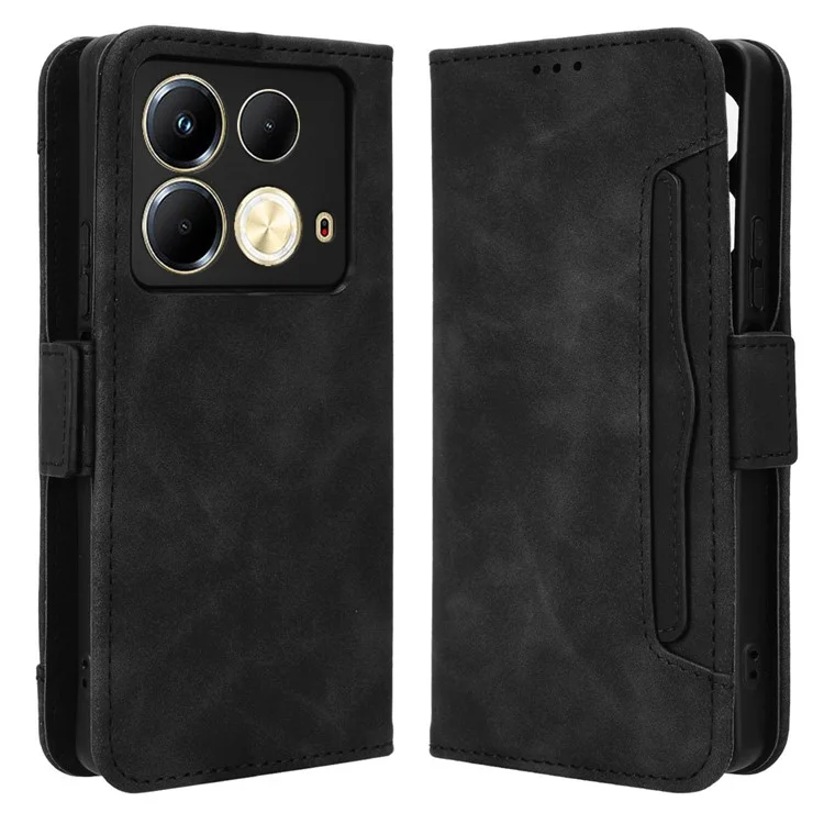 Per Infinix Note 40 X6853 Custodia Antiurto in Pelle con Slot Multipli per Schede - Nero