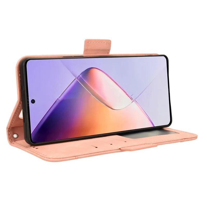 For Infinix Note 40 X6853 Case Shock-Absorbent Leather Phone Shell with Multiple Card Slots - Pink