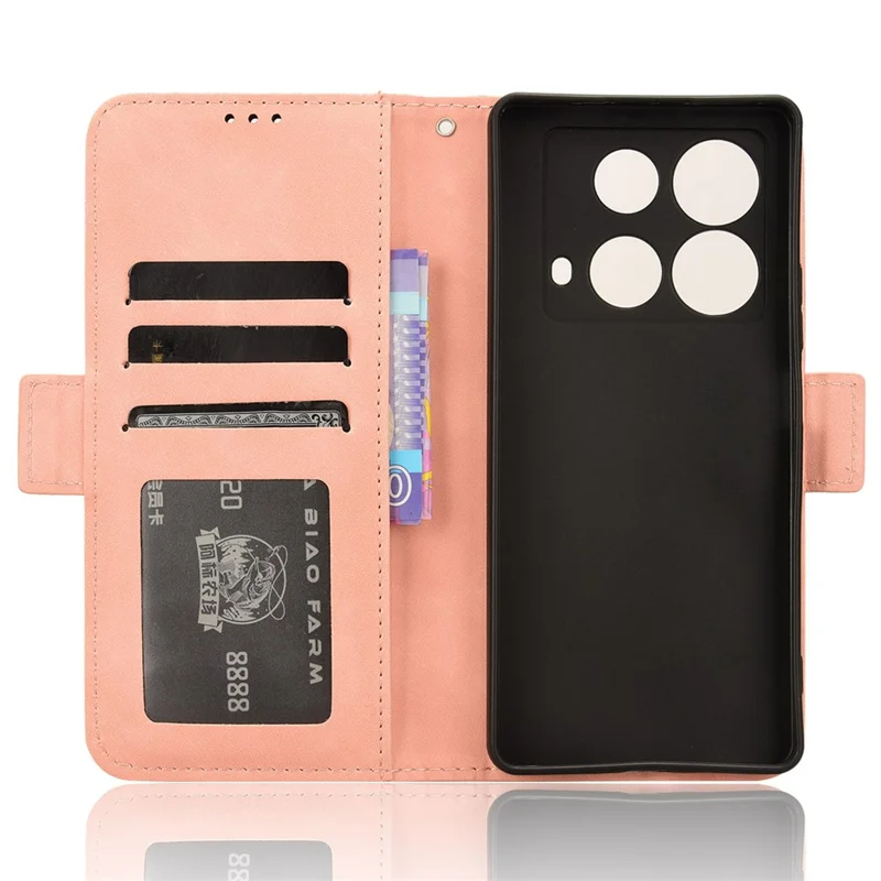 For Infinix Note 40 X6853 Case Shock-Absorbent Leather Phone Shell with Multiple Card Slots - Pink