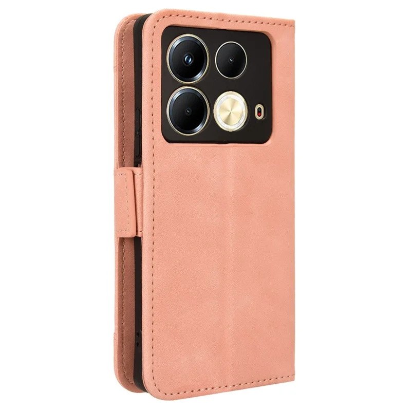 For Infinix Note 40 X6853 Case Shock-Absorbent Leather Phone Shell with Multiple Card Slots - Pink