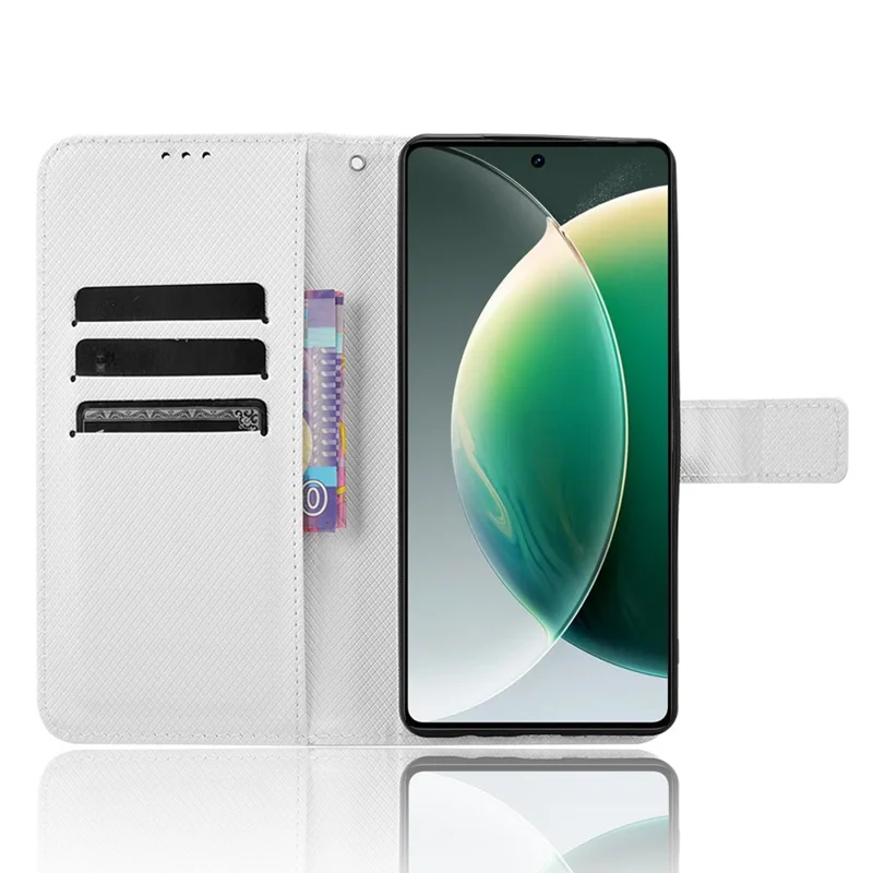 For TECNO Camon 30 4G CL6 / Camon 30 5G CL7 Case PU Leather Diamond Texture Phone Wallet Cover - White