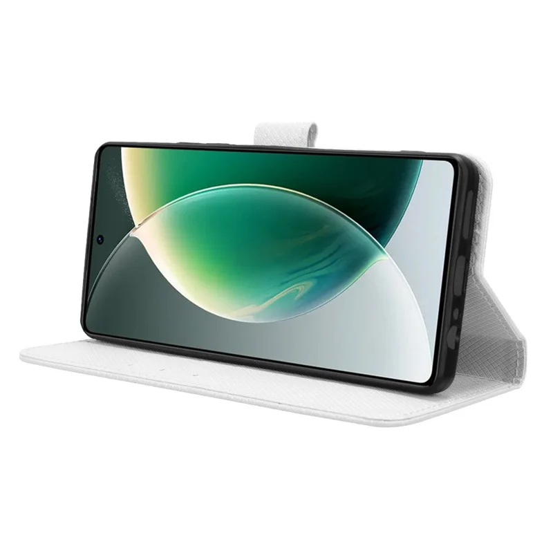 For TECNO Camon 30 4G CL6 / Camon 30 5G CL7 Case PU Leather Diamond Texture Phone Wallet Cover - White