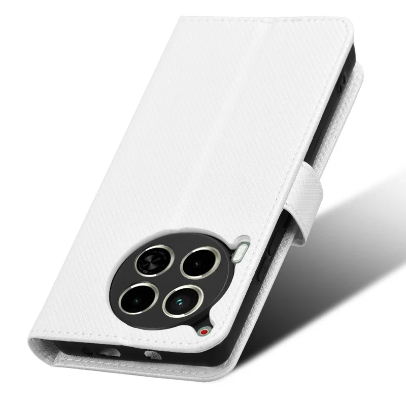 For TECNO Camon 30 4G CL6 / Camon 30 5G CL7 Case PU Leather Diamond Texture Phone Wallet Cover - White